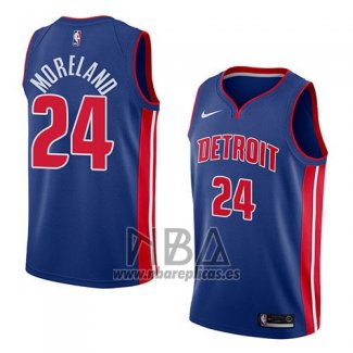 Camiseta Detroit Pistons Eric Moreland NO 24 Icon 2018 Azul