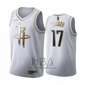 Camiseta Golden Edition Houston Rockets P.j. Tucker NO 17 2019-20 Blanco