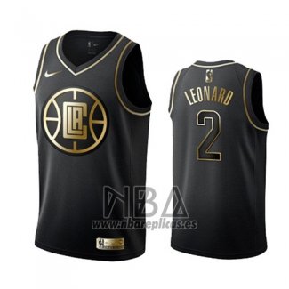 Camiseta Golden Edition Los Angeles Clippers Kawhi Leonard NO 2 Negro