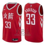 Camiseta Houston Rockets Ryan Anderson NO 33 Ciudad 2017-18 Rojo