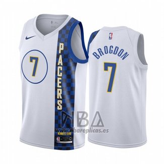 Camiseta Indiana Pacers Malcolm Brogdon NO 7 Ciudad Blanco