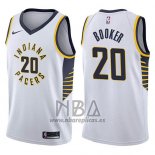 Camiseta Indiana Pacers Trevor Booker NO 20 Association 2017-18 Blanco