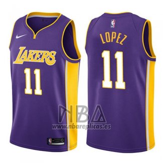 Camiseta Los Angeles Lakers Brook Lopez NO 11 2017-18 Violeta