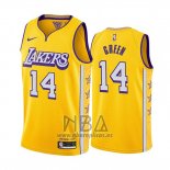 Camiseta Los Angeles Lakers Danny Green NO 14 Ciudad Edition Amarillo