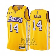 Camiseta Los Angeles Lakers Danny Green NO 14 Ciudad Edition Amarillo