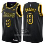 Camiseta Los Angeles Lakers Kobe Bryant NO 8 Ciudad 2017-18 Negro