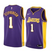 Camiseta Los Angeles Lakers Lance Stephenson NO 1 Statement 2017-18 Violeta