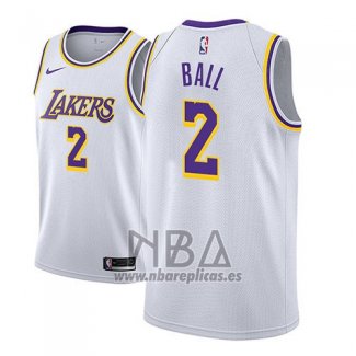 Camiseta Los Angeles Lakers Lonzo Ball NO 2 Association 2018-19 Blanco