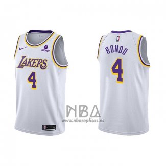 Camiseta Los Angeles Lakers Rajon Rondo NO 4 Association 2021-22 Blanco