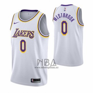 Camiseta Los Angeles Lakers Russell Westbrook NO 0 Association 2021 Blanco