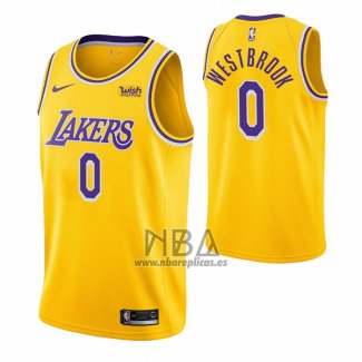 Camiseta Los Angeles Lakers Russell Westbrook NO 0 Icon 2020 Amarillo