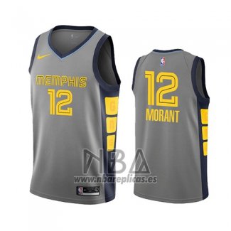 Camiseta Memphis Grizzlies Ja Morant NO 12 Ciudad 2019-20 Gris