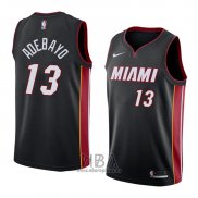 Camiseta Miami Heat Bam Adebayo NO 13 Icon 2018 Negro