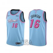 Camiseta Miami Heat James Johnson NO 16 Ciudad 2019-20 Azul