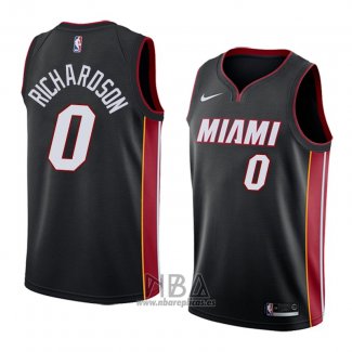 Camiseta Miami Heat Josh Richardson NO 0 Icon 2018 Negro