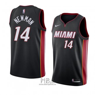 Camiseta Miami Heat Malik Newman NO 14 Icon 2018 Negro