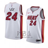 Camiseta Miami Heat Marcus Lee NO 24 Association 2018 Blanco