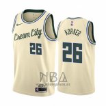 Camiseta Milwaukee Bucks Kyle Korver NO 26 Ciudad Crema