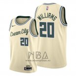 Camiseta Milwaukee Bucks Marvin Williams NO 20 Ciudad 2019-20 Crema