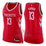 Camiseta Mujer Houston Rockets James Harden NO 13 Icon 2017-18 Rojo