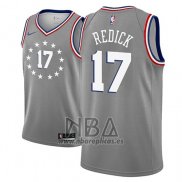 Camiseta Philadelphia 76ers J.j. Redick NO 17 Ciudad 2018-19 Gris