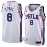 Camiseta Philadelphia 76ers James Young NO 8 Association 2018 Blanco