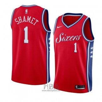 Camiseta Philadelphia 76ers Landry Shamet NO 1 Statement 2017-18 Rojo