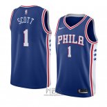 Camiseta Philadelphia 76ers Mike Scott NO 1 Icon 2018 Azul