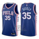 Camiseta Philadelphia 76ers Trevor Booker NO 35 Icon 2017-18 Azul