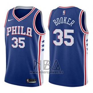 Camiseta Philadelphia 76ers Trevor Booker NO 35 Icon 2017-18 Azul