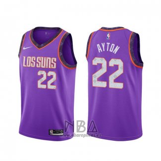 Camiseta Phoenix Suns Deandre Ayton NO 22 Ciudad Violeta