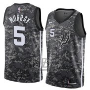 Camiseta San Antonio Spurs Dejounte Murray NO 5 Ciudad 2018 Gris