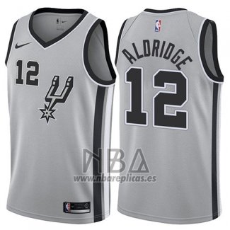 Camiseta San Antonio Spurs LaMarcus Aldridge NO 12 2017-18 Gris