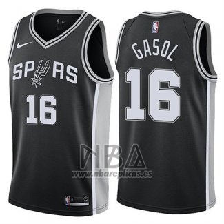 Camiseta San Antonio Spurs Pau Gasol NO 16 Icon 2017-18 Negro