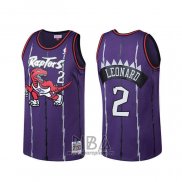 Camiseta Toronto Raptors Kawhi Leonard Hardwood NO 2 Classics Violeta