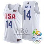 Camiseta USA 2016 Draymond Green NO 14 Blanco