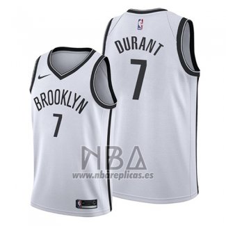 Camiseta Brooklyn Nets Kevin Durant NO 7 Association 2019 Blanco