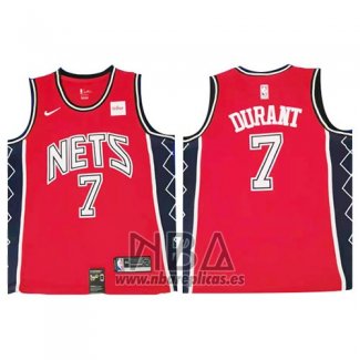 Camiseta Brooklyn Nets Kevin Durant NO 7 Retro Rojo