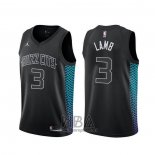 Camiseta Charlotte Hornets Jeremy Lamb NO 3 Ciudad Negro