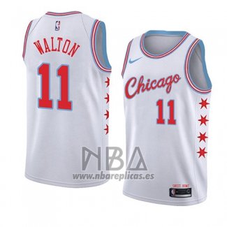 Camiseta Chicago Bulls Derrick Walton NO 11 Ciudad 2018 Blanco