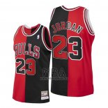 Camiseta Chicago Bulls Michael Jordan NO 23 Split Negro Rojo