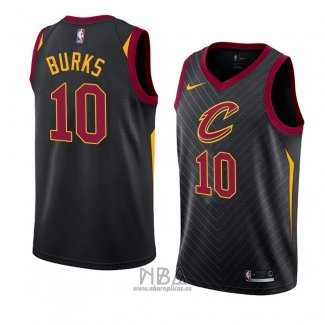 Camiseta Cleveland Cavaliers Alec Burks NO 10 Statement 2018 Negro