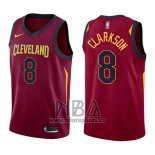 Camiseta Cleveland Cavaliers Jordan Clarkson NO 8 Icon 2017-18 Rojo