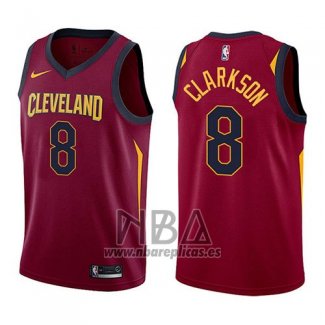 Camiseta Cleveland Cavaliers Jordan Clarkson NO 8 Icon 2017-18 Rojo