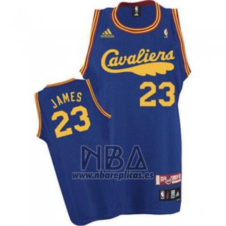 Camiseta Cleveland Cavaliers LeBron James NO 23 Retro 2009 Azul