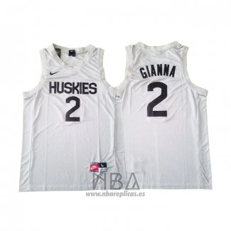 Camiseta College Huskies Memorial Gianna NO 2 Blanco