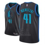 Camiseta Dallas Mavericks Dirk Nowitzki NO 41 Ciudad 2018-19 Azul