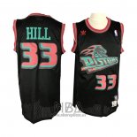 Camiseta Detroit Pistons Grant Hill NO 33 Retro Negro