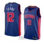 Camiseta Detroit Pistons Keenan Evans NO 12 Icon 2018 Azul