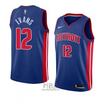 Camiseta Detroit Pistons Keenan Evans NO 12 Icon 2018 Azul